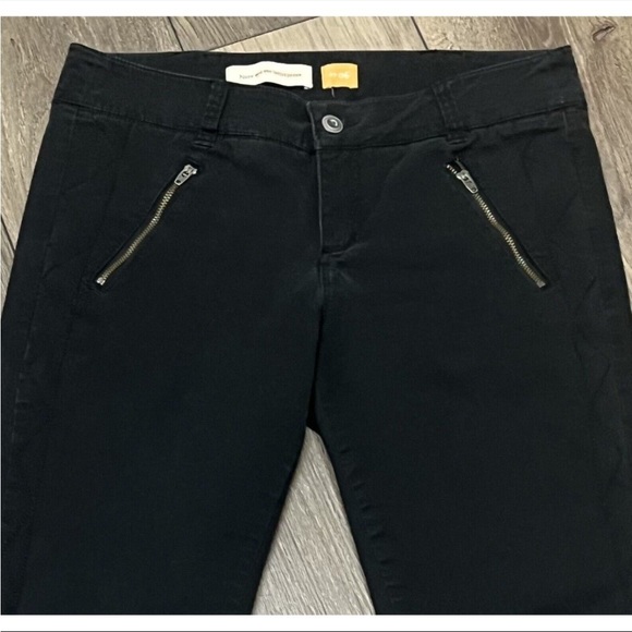 Anthropologie Pilcro black Skinny Leg moto pant Size 6 Ankle Zippers Mid Rise - Picture 7 of 8